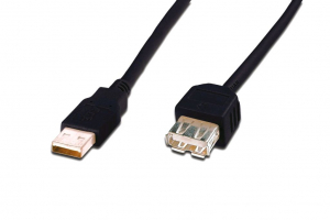 Assmann USB 2.0 hosszabbító kábel 3m fekete (AK-300202-030-S)