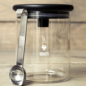 Bialetti barattolo üveg fedővel ellátott kávétartó és kanál (DCDESIGN07)