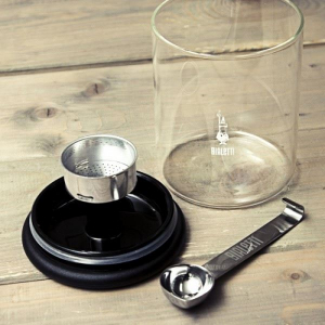 Bialetti barattolo üveg fedővel ellátott kávétartó és kanál (DCDESIGN07)