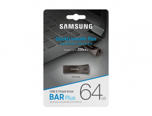 Pen Drive 64GB Samsung BAR Plus USB 3.1 titán-szürke (MUF-64BE4)