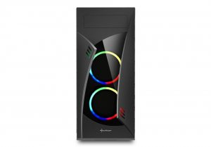 Sharkoon NIGHT SHARK RGB táp nélküli ablakos ház RGB LED-es ventilátorokkal (4044951026258)