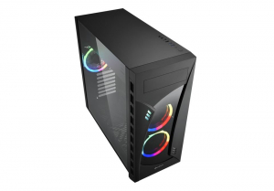 Sharkoon NIGHT SHARK RGB táp nélküli ablakos ház RGB LED-es ventilátorokkal (4044951026258)