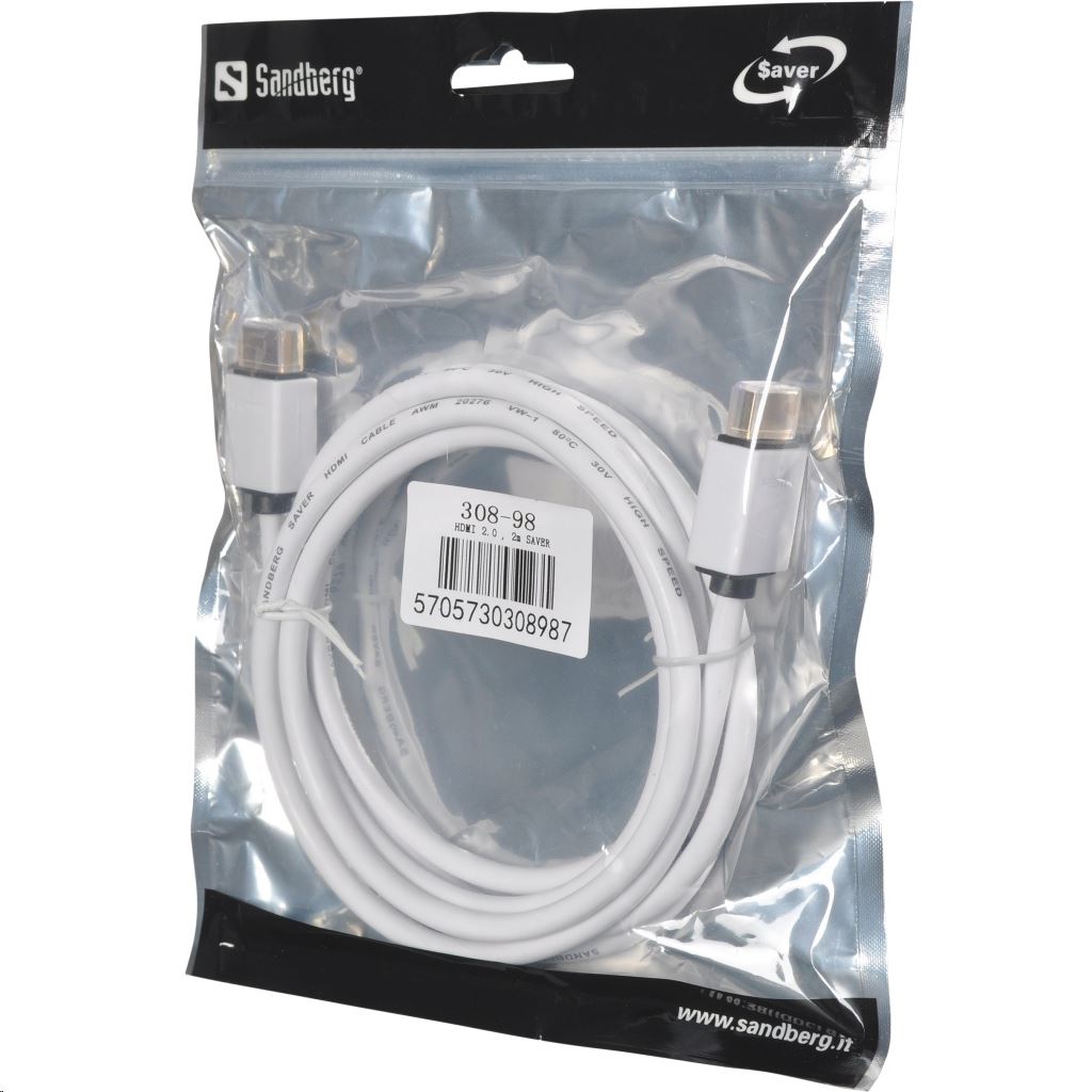 Sandberg HDMI SAVER 2.0 összekötő kábel, 2m (308-98)