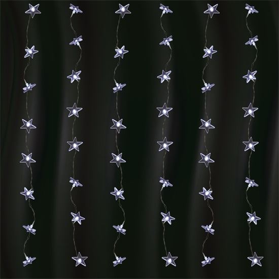 Somogyi KAF 48L LED-es fényfüggöny csillag dekor 1.5x1m hideg fehér