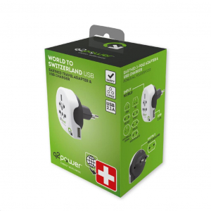 Somogyi Utazóadapter, "World to Switzerland" USB (1.100210)