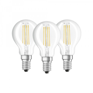 Osram BASE Clas LED fényforrás E14 4W Kisgömb meleg fehér filament (3db) (4058075819337)