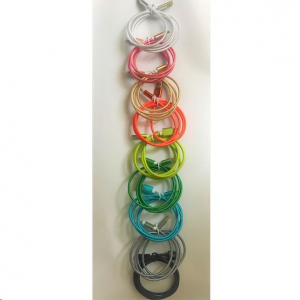 BlackBird iPhone 5/5S/6/6S/7/8/X USB adatk&aacute;bel, harisny&aacute;zott, 1m, feh&eacute;r  (BH196)