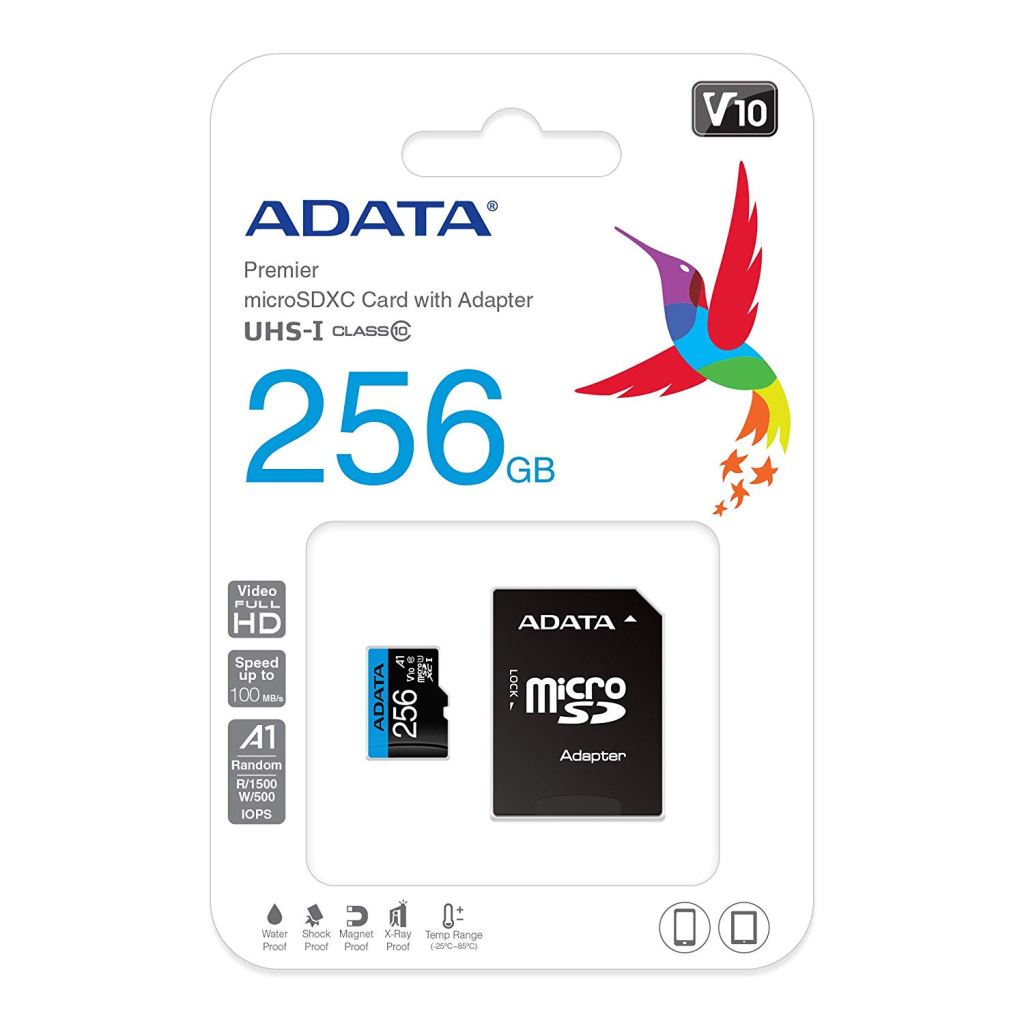 256GB microSDXC ADATA Premier Class 10 + adapter (AUSDX256GUICL10A1-RA1)