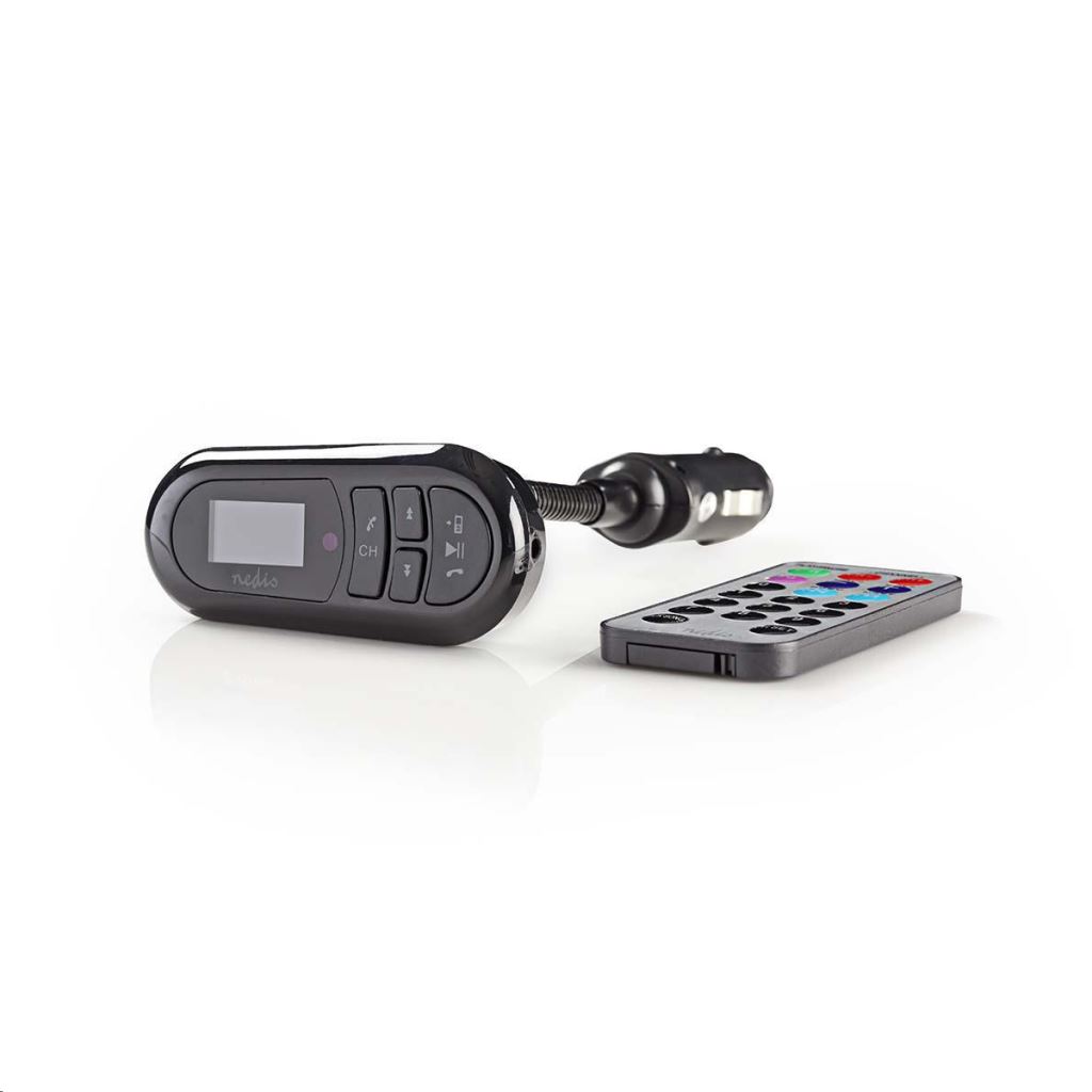 Nedis Autós FM transmitter Bluetooth, microSD-kártyanyílás, kéz nélküli hívás (CATR100BK)