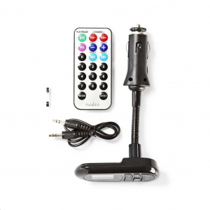 Nedis Autós FM transmitter Bluetooth, microSD-kártyanyílás, kéz nélküli hívás (CATR100BK)