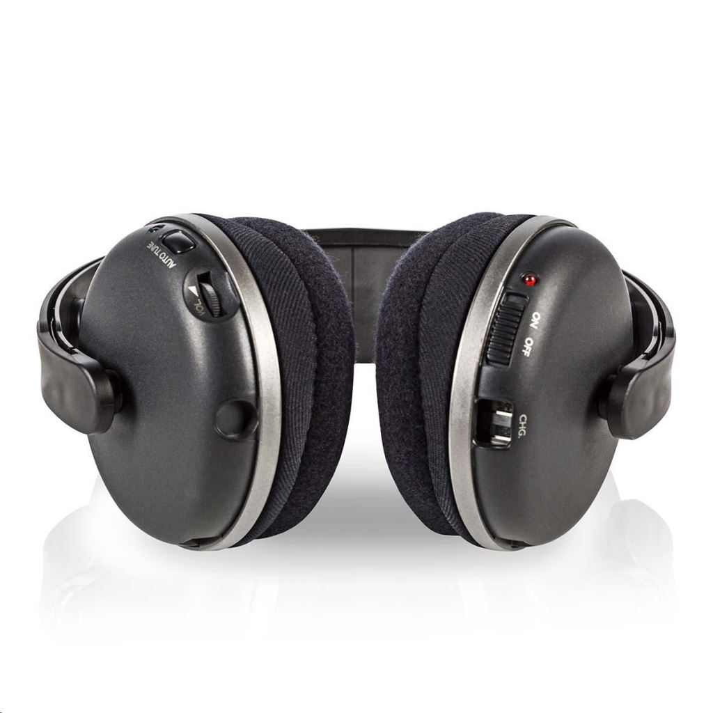 Nedis Rádiófrekvenciás vezeték nélküli fejhallgató fekete-ezüst (HPRF210BK)