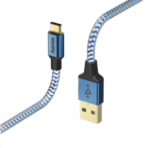 Hama USB TYPE-C "Reflective" adatkábel, 1.5m, kék (178295)