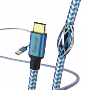 Hama USB TYPE-C "Reflective" adatkábel, 1.5m, kék (178295)