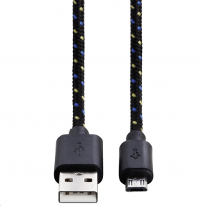 Hama 20074 Micro USB szövet adatkábel 1m fekete