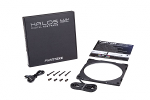 Phanteks Halos Lux Digital RGB ventilátor keret 12cm fekete (PH-FF120DRGBA_BK01)