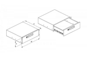 Conteg polc fi&oacute;k 19" z&aacute;rhat&oacute; 3U (CDP-DD-03)