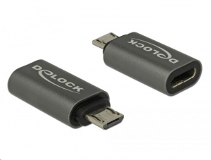 Delock 65927 USB 2.0 Micro-B male to USB 2.0 Type-C female adapter, antracit