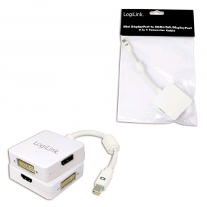 LogiLink Mini Displayport - HDMI/DVI/Displayport 3 az 1-ben konverter kábel  (CV0045)