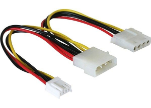 Delock DL82111 "Y" elosztó kábel - 4 tűs Molex + 3,5 FDD