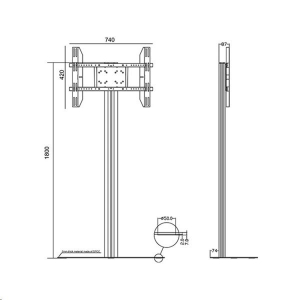 Multibrackets talpas public padló állvány 180 Single univerzális konzol 24-63" ezüst (7350073732418)