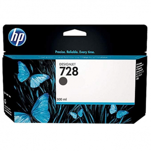 HP 728 300 ml-es DesignJet tintapatron matt fekete (F9J68A)