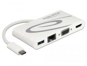 Delock USB Type-C 3.1 Docking Station 4K 30Hz fehér (87731)