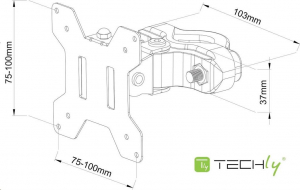 Techly monitortartó kar oszlopra 13-30'' 10kg VESA állítható fekete (103793)