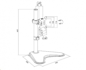 LogiLink asztali monitor tartó konzol, dönthető, forgatható 13–32" max 8 kg fekete (BP0044)