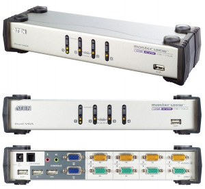 ATEN KVM Switch 4PC Master View Dual-View USB + k&aacute;belk&eacute;szlet (CS1744)