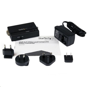 Startech.com nagyfelbontású VGA -> kompozit (RCA) vagy S-Video konverter - PC a TV-hez (VGA2VID)
