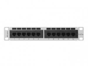 Lanberg Patch panel CAT5e 12 PORT 1U 10" sz&uuml;rke (PPU5-9012-S)