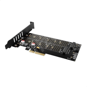 Axagon PCIE NVME+NGFF M.2 SSD adapter fekete (PCEM2-D)