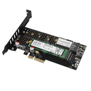 Axagon PCIE NVME+NGFF M.2 SSD adapter fekete (PCEM2-D)