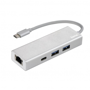 Hama USB 3.1 TYPE-C HUB adapter ezüst  (135757)