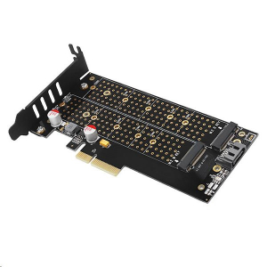 Axagon PCIE NVME+NGFF M.2 SSD adapter fekete (PCEM2-DC)