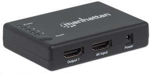 Manhattan AV elosztó splitter HDMI 1.4 1x4 4K@30Hz UHD AC teljesítmény (207706)