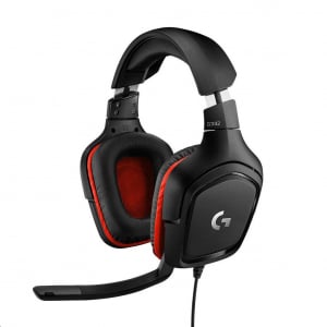 Logitech G332 Symmetra Gaming Headset mikrofonos fejhallgató fekete-piros (981-000757)