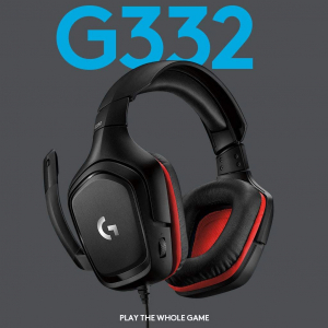 Logitech G332 Symmetra Gaming Headset mikrofonos fejhallgató fekete-piros (981-000757)