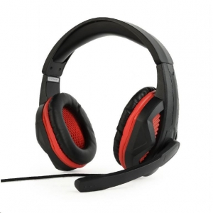 Gembird GHS-03 Gaming mikrofonos fejhallgató fekete-piros