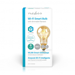 Nedis Intelligens Wi-Fi-s Izzószálas LED-lámpa E27 A60 5W 500lm (WIFILF10GDA60)