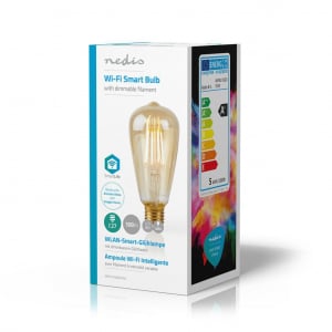 Nedis Intelligens Wi-Fi-s Izzószálas LED-lámpa E27 ST64 5W 500lm (WIFILF10GDST64)