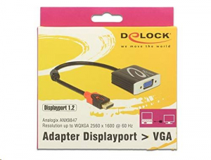 Delock 62967 Adapter Displayport 1.2-dugós csatlakozó > VGA-csatlakozóhüvely, fekete