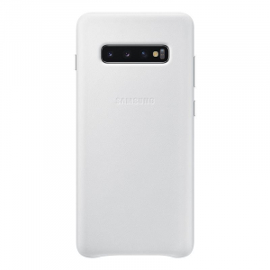 Samsung Leather Cover Galaxy S10+ bőrtok fehér (EF-VG975LWEGWW)