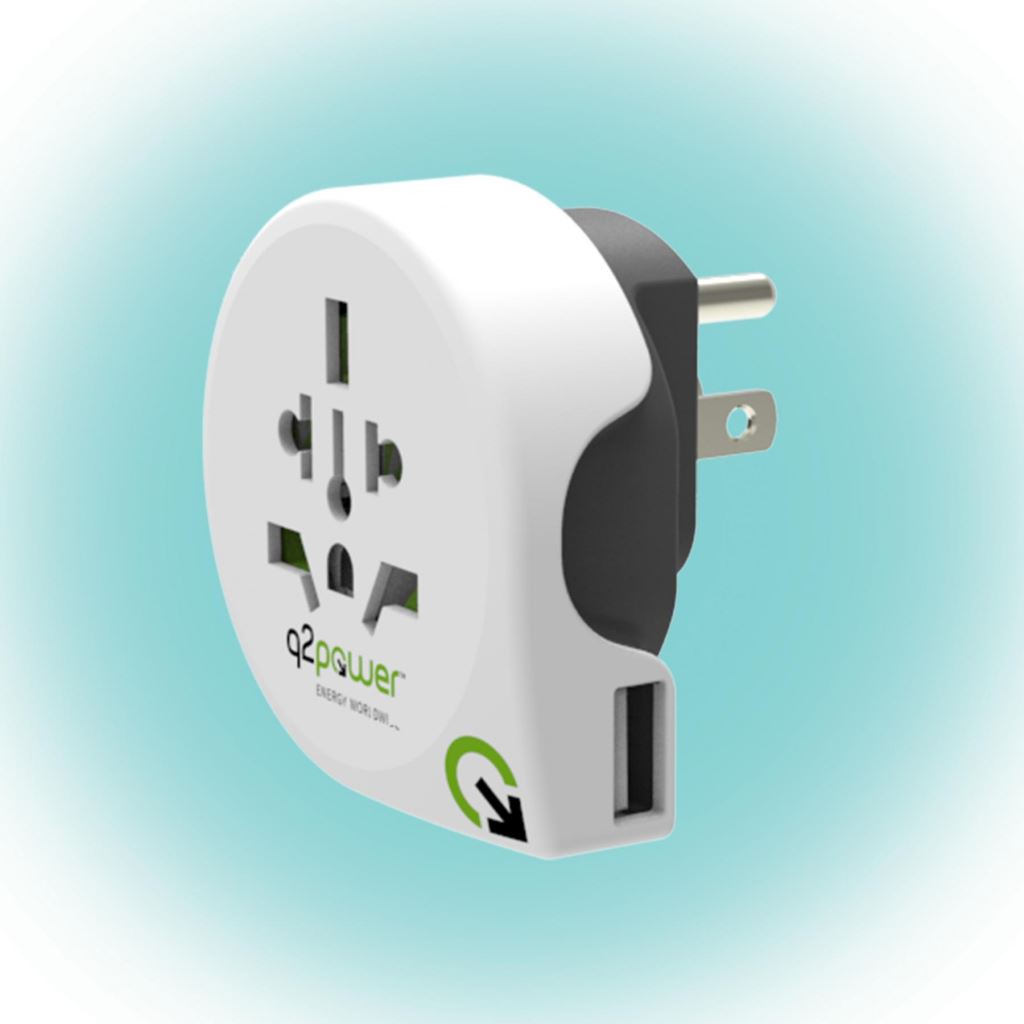 Q2 Power Földelt utazó adapter Világ > USA (1.100150)