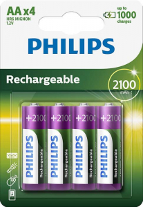Philips 2100 mAh AA Akkumulátor Rechargeables Nikkel-fémhidrid 4db/cs  (R6B4A210/10)