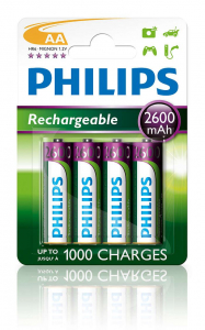 Philips 2600 mAh AA Akkumulátor Rechargeables Nikkel-fémhidrid 4db/cs  (R6B4B260/10)