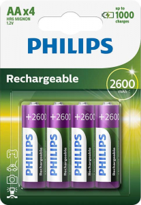 Philips 2600 mAh AA Akkumulátor Rechargeables Nikkel-fémhidrid 4db/cs  (R6B4B260/10)