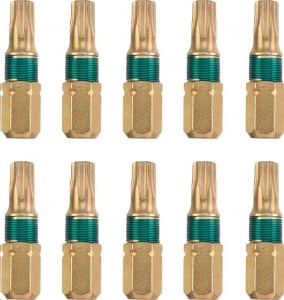 KWB PREMIUM DIAMOND TQ60 STEEL TORX T 10 torziós, gyémánt bevonatú behajtóbit széria csavarokhoz, 25 mm, 10db (126250)