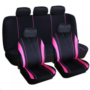 Anma 9 részes univerzális üléshuzat szett - fekete színű, rózsaszín csíkokkal (60TY1793)