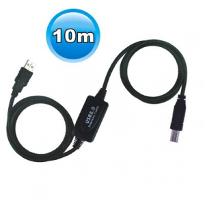 Wiretek USB  A-B aktív összekötő kábel 10m (VE595)